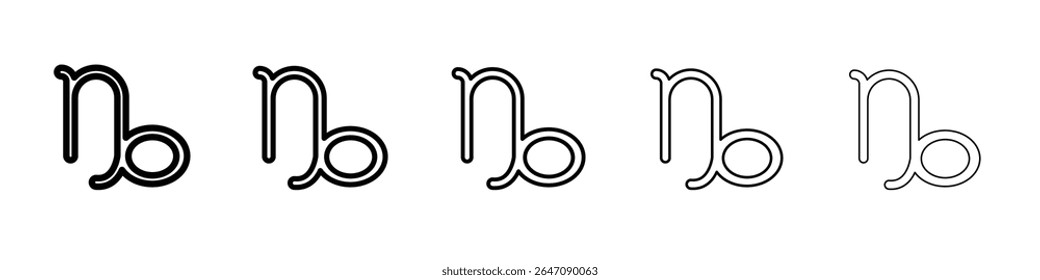 Ícone do signo do zodíaco de Capricórnio símbolo ou ilustração do contorno do vetor