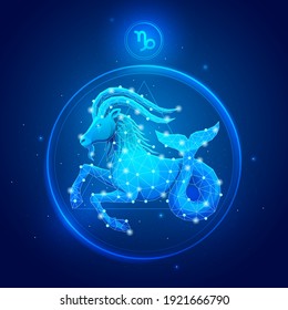 Capricorn zodiac sign icons. Vector illustrations.