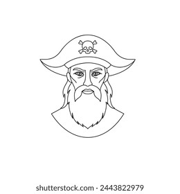 Capricorn zodiac sign in line art style on white background.