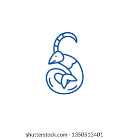 Capricorn zodiac sign line icon concept. Capricorn zodiac sign flat  vector symbol, sign, outline illustration.