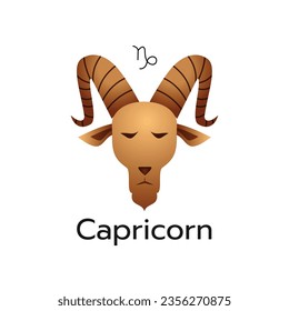 Capricorn Zodiac Zeichen Logo einzeln Horoskop Symbol Vektorgrafik