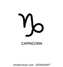 Icono de línea delgada simple del signo zodiaco de Capricornio