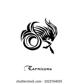 Capricorn zodiac sign tattoo art vector