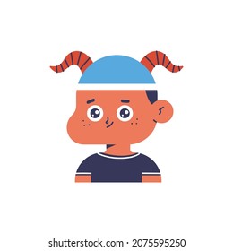 Capricorn zodiac sign vector cartoon character isolated on a white background.