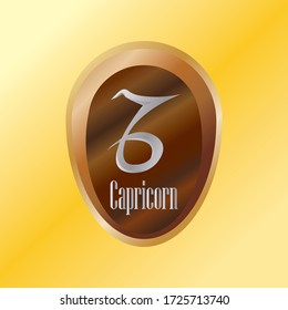 Capricorn zodiac sign, vector illustration in silver color