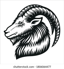 Capricorn zodiac sign vector illustration isolated on white background