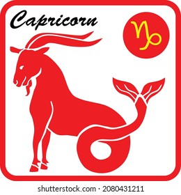 Capricorn Zodiac Sign Vector Illustration