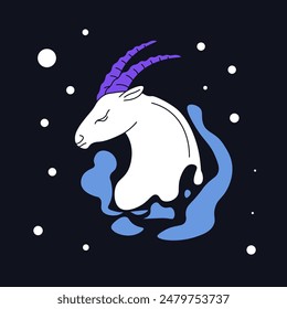 Capricorn Zodiac Sign Vector Illustration