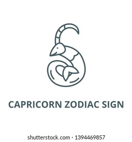 Capricorn zodiac sign vector line icon, linear concept, outline sign, symbol