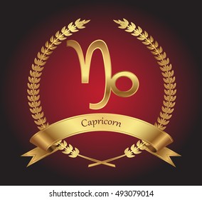 Capricorn zodiac sign.Capricorn zodiac.Vector illustration.