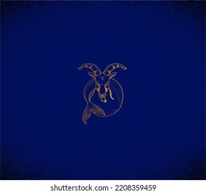 Capricorn. Zodiac Signs On Outer Space Background. Vector Illustration