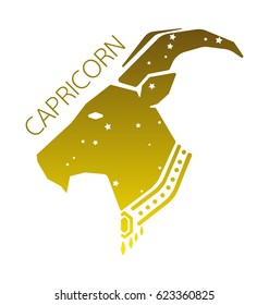 Capricorn zodiac star sign vector illustration