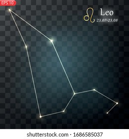 Capricorn Zodiacal constellation with bright stars. Star sign and dates of birth on deep space background. vector illustration.