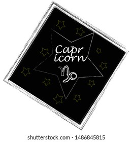 Capricorn.Horoscope scene with zodiac sing and stars.Astrology.