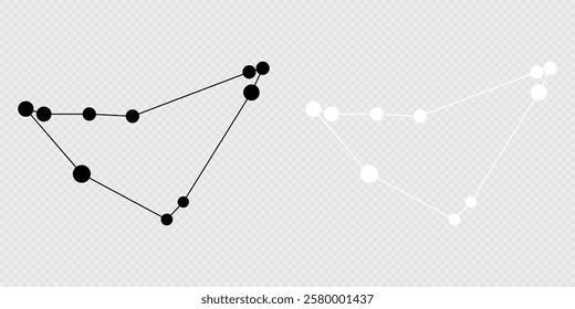 Capricornus constellation map set. Vector illustration.