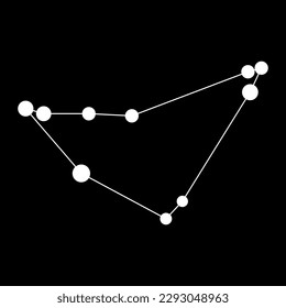Capricornus constellation map. Vector illustration.