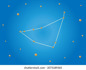 Capricornus constellation stars in outer space. Zodiac Sign Capricornus constellation lines. Vector illustration. Elements of this image were furnished by NASA 