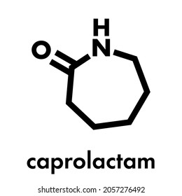 Caprolactam, the building block of Nylon-6 (polycaprolactam) plastic. Skeletal formula.