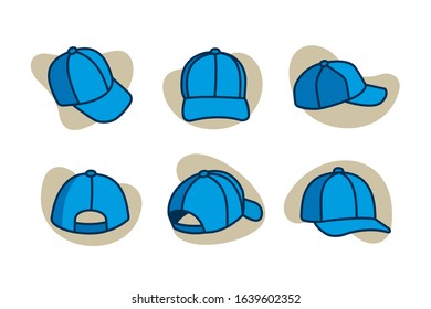 Caps cartoon icon set design