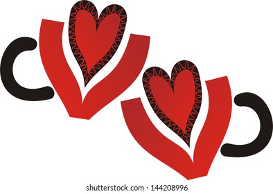 Caps heart love vector illustration