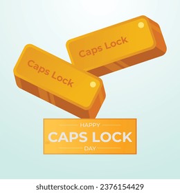 Plantilla de diseño CAPS LOCK DAY para uso de celebración. ilustración vectorial capslock. diseño de vector plano. vector eps 10.