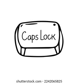 Caps Lock key icon. Clipart image isolated on white background.