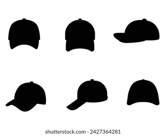 Caps silhouette vector art white background