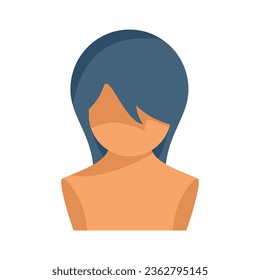 Caps wig icon flat vector. Long style. Trendy model isolated