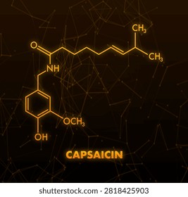 Capsaicin structural formula illustrating the molecular basis of spicy taste in food, science, and chemistry