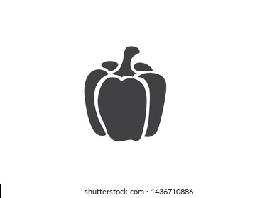 Capsicum Black Icon Vector On White Background