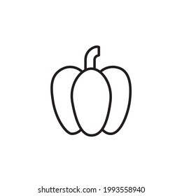 capsicum black icon vector on white background. paprika icon of glyph style vector illustration design. Paprika icon, outline style