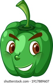 Capsicum cartoon character with facial expression illustration