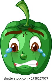Capsicum cartoon character with facial expression illustration