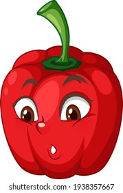 Capsicum cartoon character with facial expression illustration