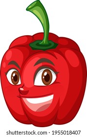 Capsicum cartoon character with facial expression illustration