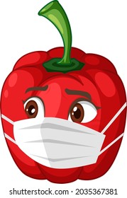 Capsicum cartoon character with facial expression illustration