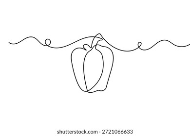 Icono de comida de pimiento Vector continuo de una línea y estilo minimalista aislar contorno