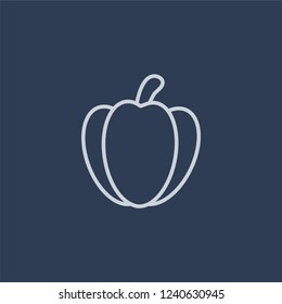 Capsicum icon. Capsicum linear design concept from Agriculture, Farming and Gardening collection. Simple element vector illustration on dark blue background.