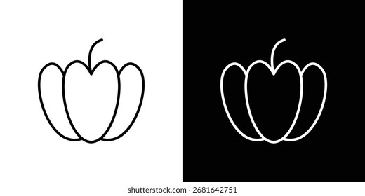 Pictograma de Vector simple del icono del pimiento. concepto blanco y negro del icono