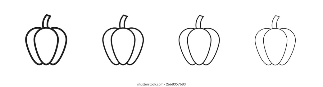 Colección de símbolos de ícono de pimiento. Vector EPS 10