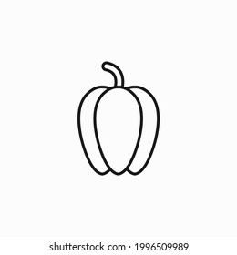 Capsicum Symbol. Trendmoderne, flache, lineare Vektorgrafik-Symbol auf weißem Hintergrund aus der dünnen Linie Anbau- und Gartensammlung, Vektorgrafik-Umriss