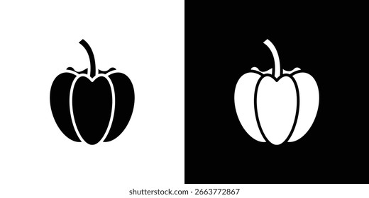 Capsicum icon vetor ilustração - Coleção de ícones de vetor de estilo preto de alta qualidade