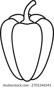 Ícone de vetor de arte de linha Capsicum para colorir páginas ou um livro