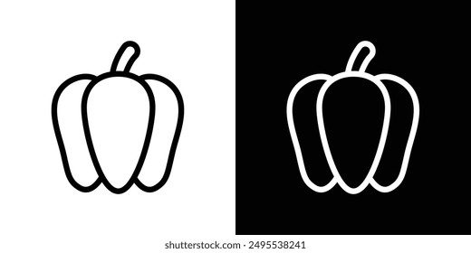 Juego de Ilustraciones vectoriales de iconos de línea Capsicum.