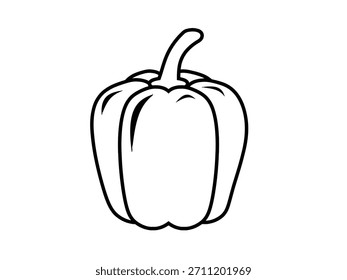 Capsicum-Gliederungssymbol einzeln auf weißem Hintergrund. Vektorgrafik.