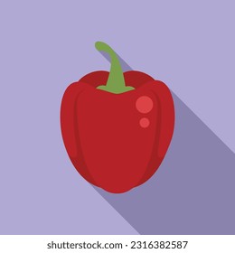 Capsicum paprika icon flat vector. Sweet vegetable. Ripe plant