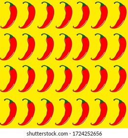 Capsicum pattern. Drawing of healthy food. Stroke image loose. Modular shape. Editable vector.
