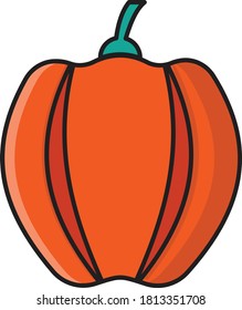 Capsicum Vektorflachfarbensymbol 