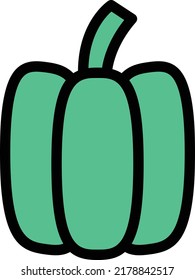 ilustración capsicum Vector en un fondo transparente.Símbolos de calidad premium.Icono vectorial de trazo para concepto y diseño gráfico.