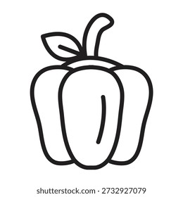 Capsicum Vegetable Icon, Simla Mirch Line Flat Style Icon..eps